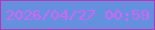 文字の大きさ：3、枠の色：bb33b9、背景の色：6291de、文字の色：df5ef9 無料ブログパーツのブログ時計