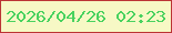 文字の大きさ：3、枠の色：bb3435、背景の色：f7f8c5、文字の色：49d25f 無料ブログパーツのブログ時計