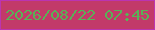 文字の大きさ：2、枠の色：bb34b1、背景の色：c23a69、文字の色：57b256 無料ブログパーツのブログ時計