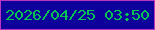 文字の大きさ：4、枠の色：bb34be、背景の色：0e009a、文字の色：04c253 無料ブログパーツのブログ時計