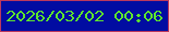 文字の大きさ：2、枠の色：bb385d、背景の色：010ca2、文字の色：5de52d 無料ブログパーツのブログ時計