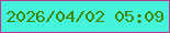 文字の大きさ：4、枠の色：bb3995、背景の色：45f2db、文字の色：418400 無料ブログパーツのブログ時計