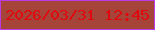 文字の大きさ：5、枠の色：bb39e6、背景の色：a64439、文字の色：df090e 無料ブログパーツのブログ時計