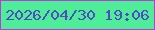 文字の大きさ：3、枠の色：bb3add、背景の色：4eee99、文字の色：5348c8 無料ブログパーツのブログ時計