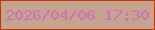 文字の大きさ：5、枠の色：bb3b01、背景の色：c6a390、文字の色：cc73af 無料ブログパーツのブログ時計