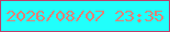 文字の大きさ：1、枠の色：bb3e6a、背景の色：21fffb、文字の色：e18176 無料ブログパーツのブログ時計