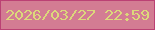 文字の大きさ：2、枠の色：bb4174、背景の色：d37c93、文字の色：dcd87b 無料ブログパーツのブログ時計