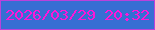 文字の大きさ：2、枠の色：bb41db、背景の色：376ed3、文字の色：fd17d8 無料ブログパーツのブログ時計