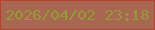 文字の大きさ：4、枠の色：bb422a、背景の色：a86751、文字の色：939c32 無料ブログパーツのブログ時計