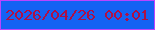 文字の大きさ：3、枠の色：bb44ff、背景の色：1462f3、文字の色：ae1046 無料ブログパーツのブログ時計