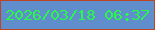 文字の大きさ：5、枠の色：bb4523、背景の色：608dcb、文字の色：28f847 無料ブログパーツのブログ時計