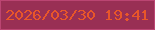 文字の大きさ：3、枠の色：bb4572、背景の色：992f54、文字の色：e8562a 無料ブログパーツのブログ時計