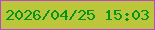 文字の大きさ：5、枠の色：bb45cf、背景の色：bbc63b、文字の色：05941b 無料ブログパーツのブログ時計