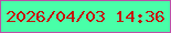 文字の大きさ：4、枠の色：bb50a7、背景の色：49ffa8、文字の色：c4140c 無料ブログパーツのブログ時計