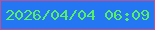 文字の大きさ：3、枠の色：bb5193、背景の色：2576f2、文字の色：55f067 無料ブログパーツのブログ時計