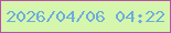 文字の大きさ：3、枠の色：bb51a9、背景の色：d5f6ac、文字の色：6eacdc 無料ブログパーツのブログ時計