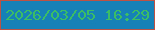 文字の大きさ：4、枠の色：bb5243、背景の色：1581b7、文字の色：3bbd66 無料ブログパーツのブログ時計
