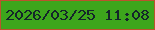 文字の大きさ：5、枠の色：bb532d、背景の色：3da61c、文字の色：14262a 無料ブログパーツのブログ時計