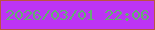 文字の大きさ：3、枠の色：bb5342、背景の色：bd34f4、文字の色：62af71 無料ブログパーツのブログ時計
