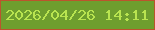 文字の大きさ：5、枠の色：bb542d、背景の色：6e9e2e、文字の色：b9e450 無料ブログパーツのブログ時計
