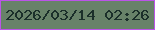 文字の大きさ：5、枠の色：bb54e8、背景の色：688269、文字の色：1b2f2a 無料ブログパーツのブログ時計