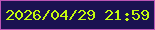 文字の大きさ：1、枠の色：bb55b5、背景の色：1a1251、文字の色：c5fa0e 無料ブログパーツのブログ時計