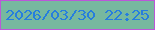 文字の大きさ：2、枠の色：bb57d8、背景の色：77b89f、文字の色：267ede 無料ブログパーツのブログ時計