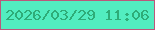文字の大きさ：4、枠の色：bb587b、背景の色：52edc0、文字の色：2eac78 無料ブログパーツのブログ時計