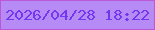 文字の大きさ：4、枠の色：bb58d7、背景の色：b78bf5、文字の色：7337ef 無料ブログパーツのブログ時計