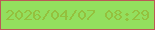 文字の大きさ：3、枠の色：bb5957、背景の色：93df5e、文字の色：94c03e 無料ブログパーツのブログ時計