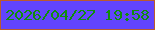 文字の大きさ：2、枠の色：bb5a2d、背景の色：6244fd、文字の色：0f8d0c 無料ブログパーツのブログ時計