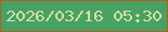 文字の大きさ：1、枠の色：bb5b22、背景の色：48a265、文字の色：d4e1a2 無料ブログパーツのブログ時計