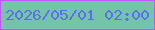 文字の大きさ：5、枠の色：bb5bff、背景の色：76c3ab、文字の色：5971e7 無料ブログパーツのブログ時計