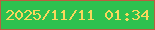 文字の大きさ：1、枠の色：bb5e40、背景の色：2ec14f、文字の色：f9d75c 無料ブログパーツのブログ時計