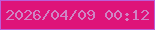 文字の大きさ：2、枠の色：bb5ed8、背景の色：de1379、文字の色：d083c4 無料ブログパーツのブログ時計