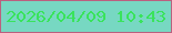 文字の大きさ：4、枠の色：bb617f、背景の色：77d8c2、文字の色：39e35c 無料ブログパーツのブログ時計