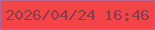 文字の大きさ：3、枠の色：bb648e、背景の色：f54448、文字の色：8c3b4a 無料ブログパーツのブログ時計