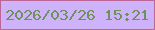 文字の大きさ：5、枠の色：bb6598、背景の色：cfb3fa、文字の色：6c915a 無料ブログパーツのブログ時計