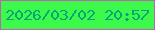 文字の大きさ：2、枠の色：bb65b0、背景の色：3cf94c、文字の色：06a577 無料ブログパーツのブログ時計