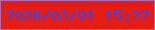 文字の大きさ：1、枠の色：bb66a7、背景の色：e61b12、文字の色：3446f2 無料ブログパーツのブログ時計