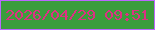 文字の大きさ：2、枠の色：bb67fe、背景の色：3b9d3c、文字の色：dd3083 無料ブログパーツのブログ時計