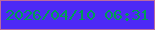 文字の大きさ：5、枠の色：bb6a9f、背景の色：4d29f5、文字の色：009d56 無料ブログパーツのブログ時計