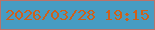 文字の大きさ：5、枠の色：bb7268、背景の色：479cc2、文字の色：ce601b 無料ブログパーツのブログ時計
