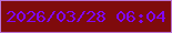 文字の大きさ：4、枠の色：bb74d6、背景の色：7f0b0c、文字の色：8107f4 無料ブログパーツのブログ時計