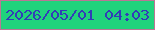 文字の大きさ：5、枠の色：bb7595、背景の色：20d37c、文字の色：323db7 無料ブログパーツのブログ時計
