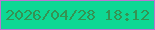 文字の大きさ：2、枠の色：bb75d2、背景の色：0dd894、文字の色：349353 無料ブログパーツのブログ時計