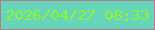 文字の大きさ：2、枠の色：bb778a、背景の色：66d5ba、文字の色：8ff530 無料ブログパーツのブログ時計