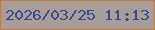文字の大きさ：4、枠の色：bb7d43、背景の色：aa9c97、文字の色：364c94 無料ブログパーツのブログ時計