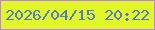 文字の大きさ：3、枠の色：bb80f6、背景の色：e1f728、文字の色：547bcb 無料ブログパーツのブログ時計