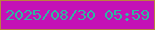 文字の大きさ：5、枠の色：bb813f、背景の色：c412b6、文字の色：30b7a1 無料ブログパーツのブログ時計